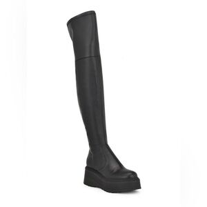 Black Over-the-Knee Platform Boots